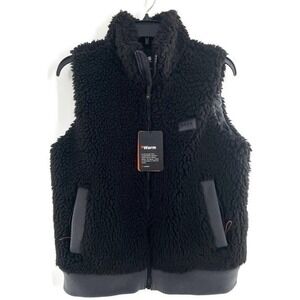 Bass Outdoor Route Hiking Faux-Sherpa Vest Size Small Black
